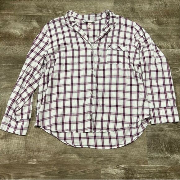Victorias Secret Plaid Pajama Shirt Size XL - Picture 1 of 9